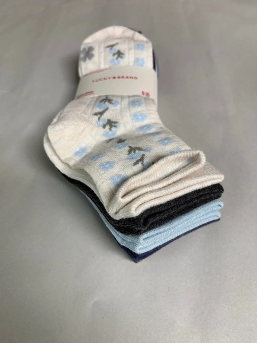 New Lucky Brand Socks Women’s 5 Pair Comfort Shortie Crew Activewear